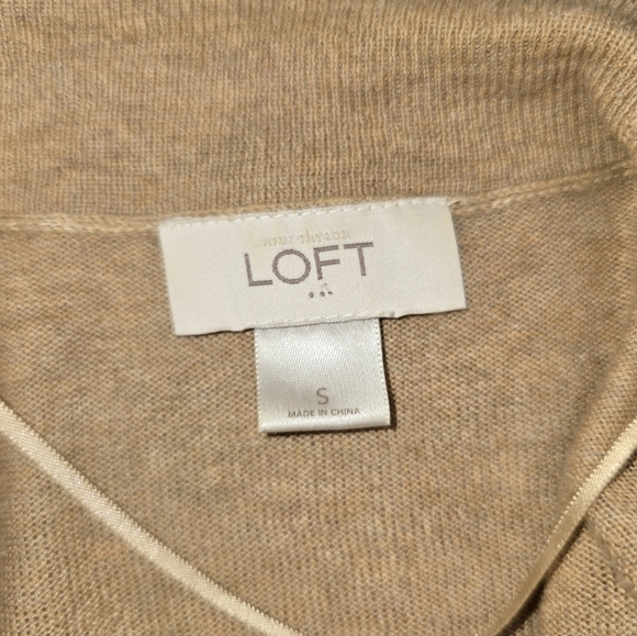 Loft Women's Beige Open Front Cardigan Sweater Size Small - Picture 2 of 6